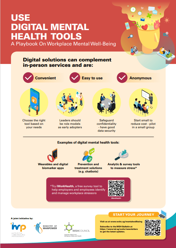 Use Digital Mental Health Tools infographic poster