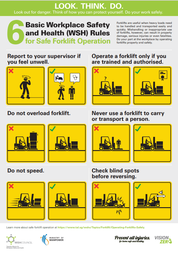 6 Basic WSH Rules for Safe Forklift Operation