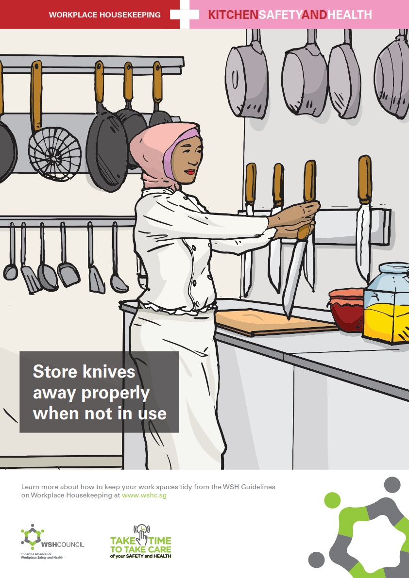 Store knives away properly when not in use