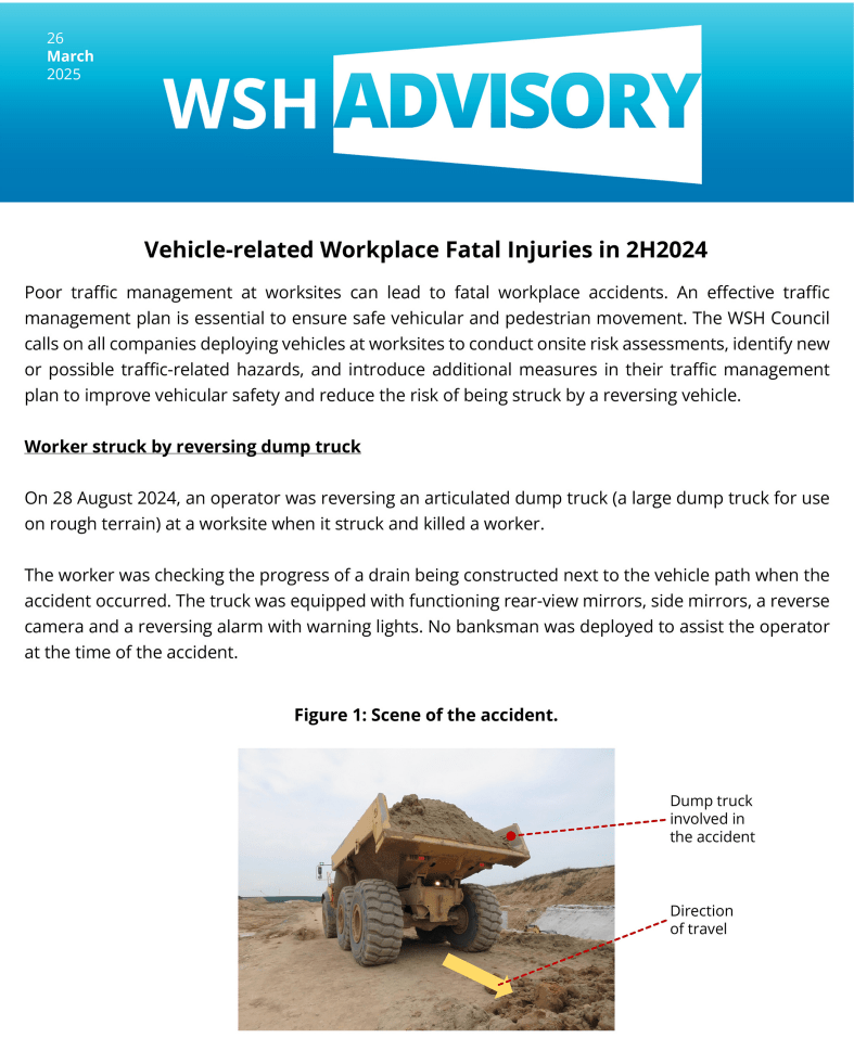 Vehicle-related Workplace Fatal Injuries in 2H2024